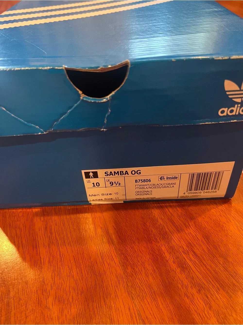 adidas Samba OG Cloud White Core Black - Men’s Size 10